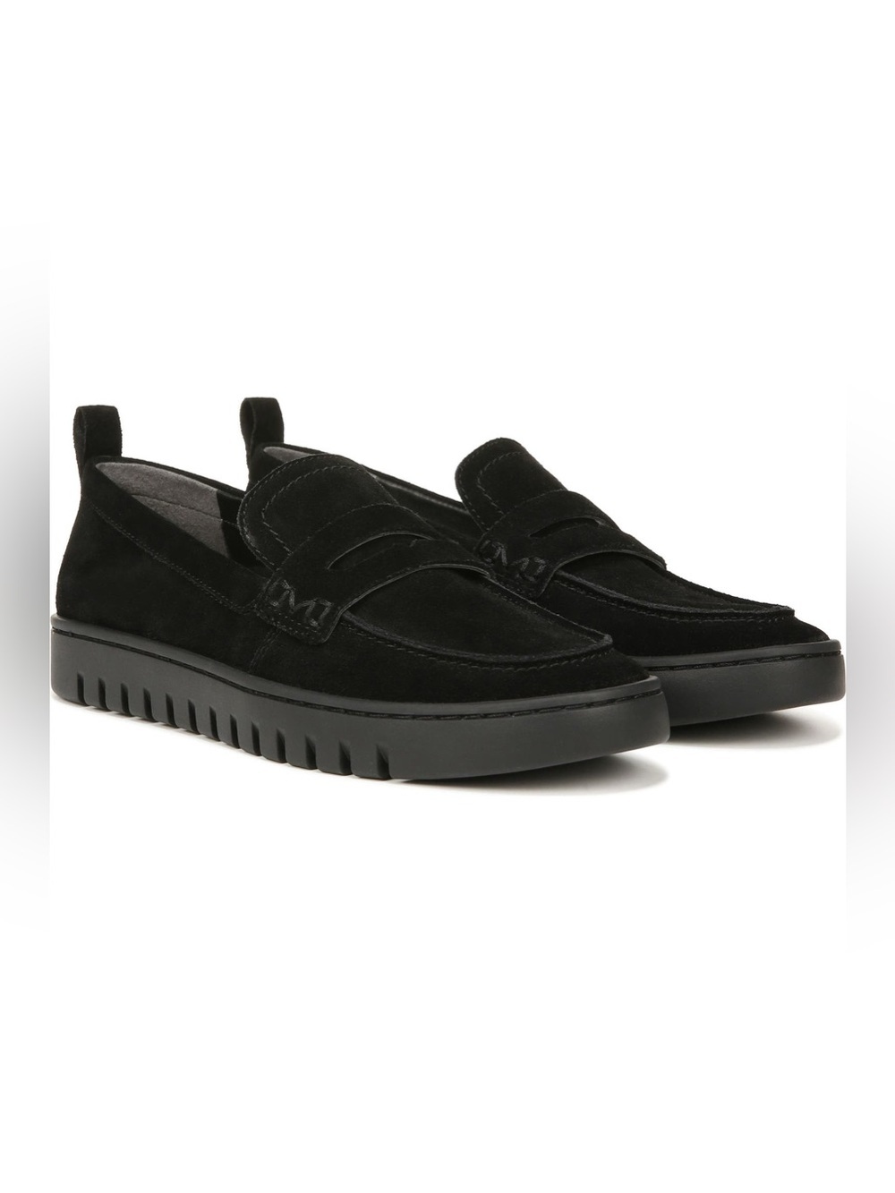Vionic Uptown Black Suede Hybrid Penny Loafers
